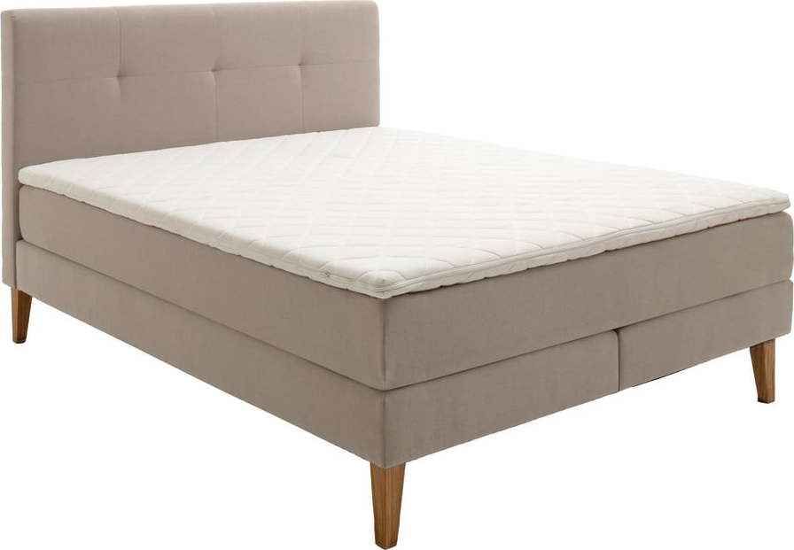 Béžová boxspring postel 160x200 cm Stockholm – Meise Möbel Meise Möbel