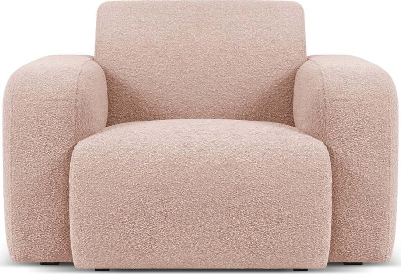 Růžové křeslo z textilie bouclé Molino – Micadoni Home Micadoni Home