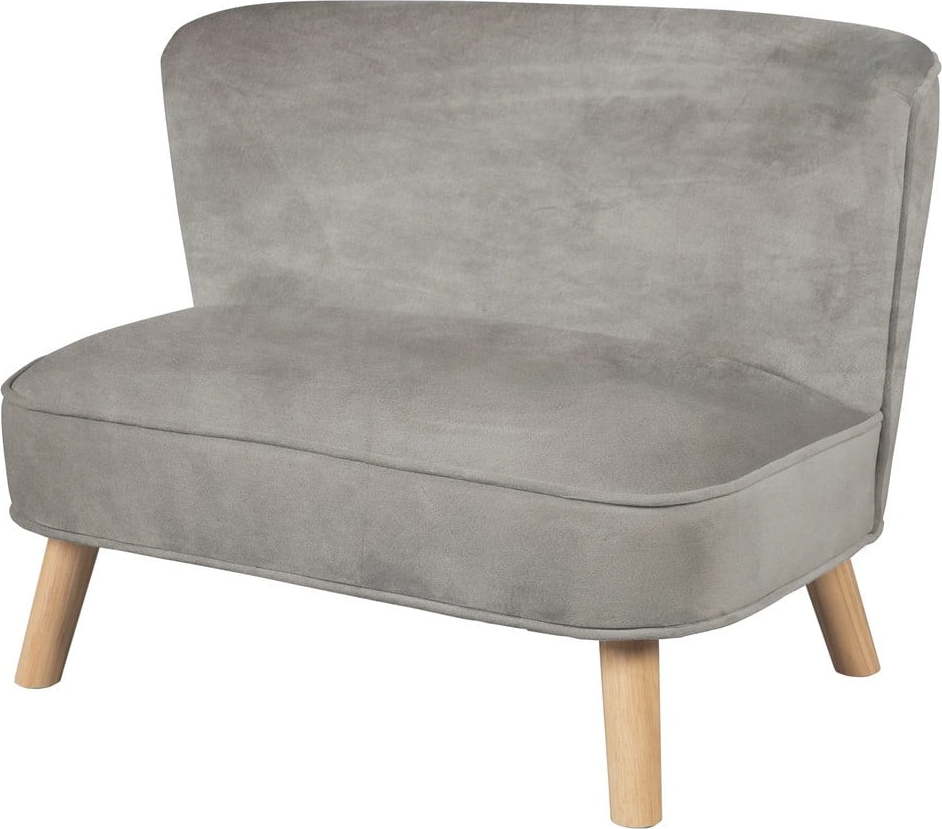 Světle šedá sametová dětská pohovka 70 cm Lil Sofa – Roba Roba