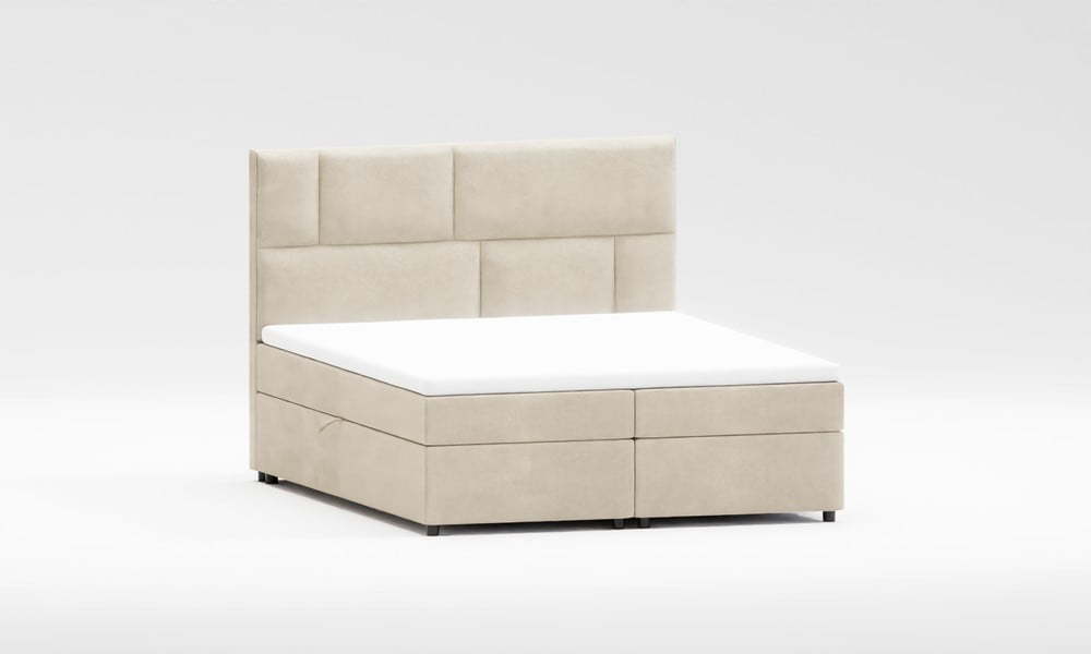 Béžová boxspring postel s úložným prostorem 160x200 cm Lola – Ropez Ropez