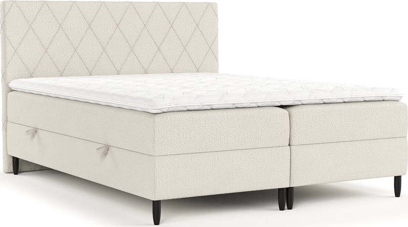 Béžová boxspring postel s úložným prostorem 160x200 cm Gwen – Maison de Rêve Maison de Reve