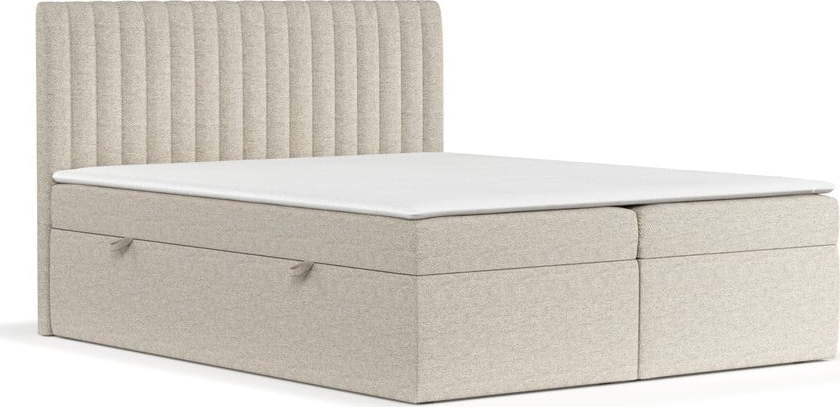 Béžová boxspring postel s úložným prostorem 160x200 cm Spencer – Maison de Rêve Maison de Reve