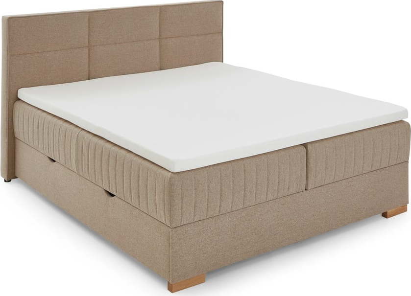 Béžová boxspring postel s úložným prostorem 160x200 cm Tambo – Meise Möbel Meise Möbel