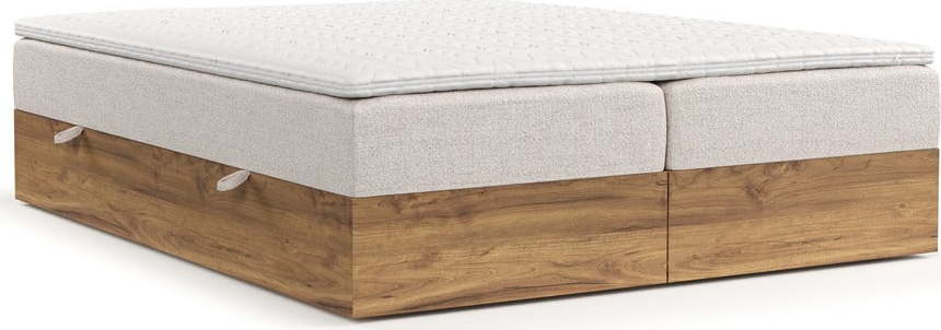 Boxspring postel s úložným prostorem v béžovo-přírodní barvě 160x200 cm Faro – Maison de Rêve Maison de Reve