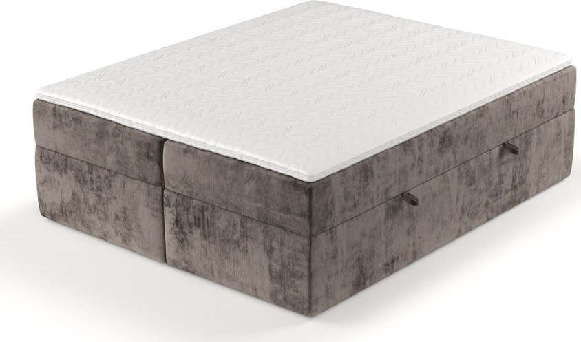 Hnědá boxspring postel s úložným prostorem 160x200 cm Yoko – Maison de Rêve Maison de Reve