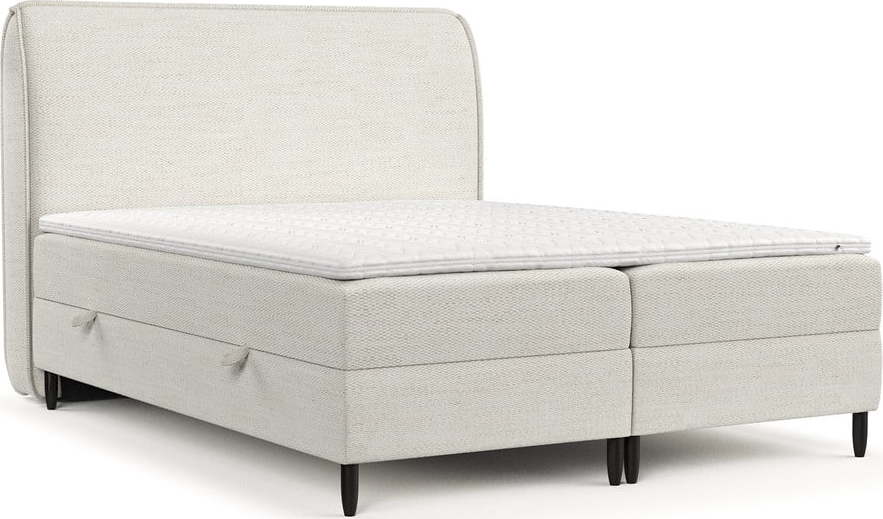 Krémová boxspring postel s úložným prostorem 160x200 cm Melba – Maison de Rêve Maison de Reve