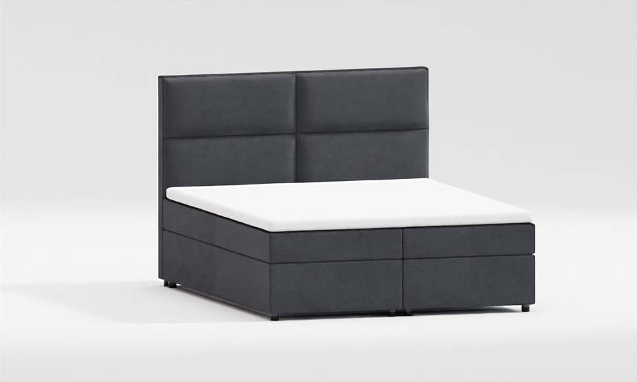 Šedá boxspring postel s úložným prostorem 140x200 cm – Ropez Ropez