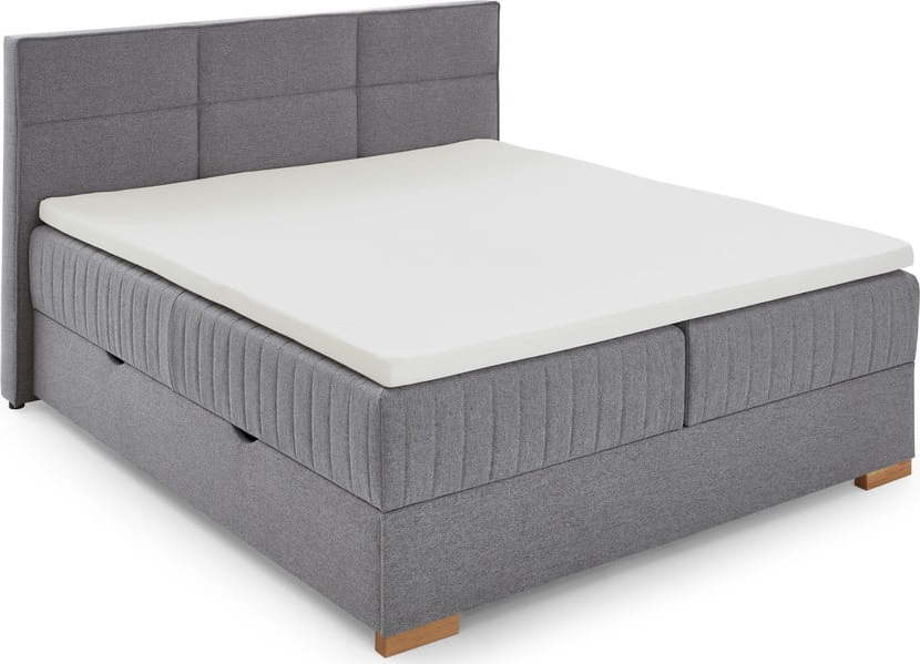 Šedá boxspring postel s úložným prostorem 160x200 cm Tambo – Meise Möbel Meise Möbel