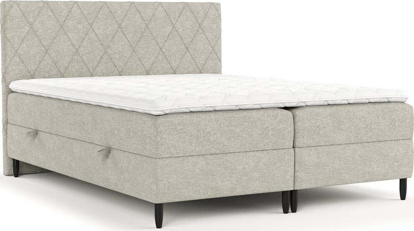 Šedobéžová boxspring postel s úložným prostorem 160x200 cm Gwen – Maison de Rêve Maison de Reve