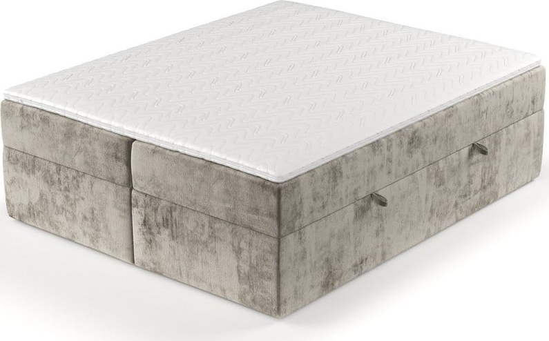 Světle hnědá boxspring postel s úložným prostorem 140x200 cm Yoko – Maison de Rêve Maison de Reve