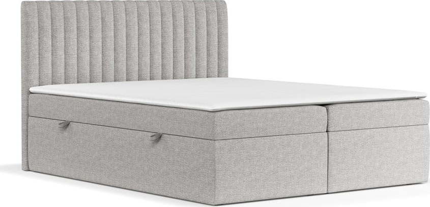 Světle šedá boxspring postel s úložným prostorem 140x200 cm Spencer – Maison de Rêve Maison de Reve