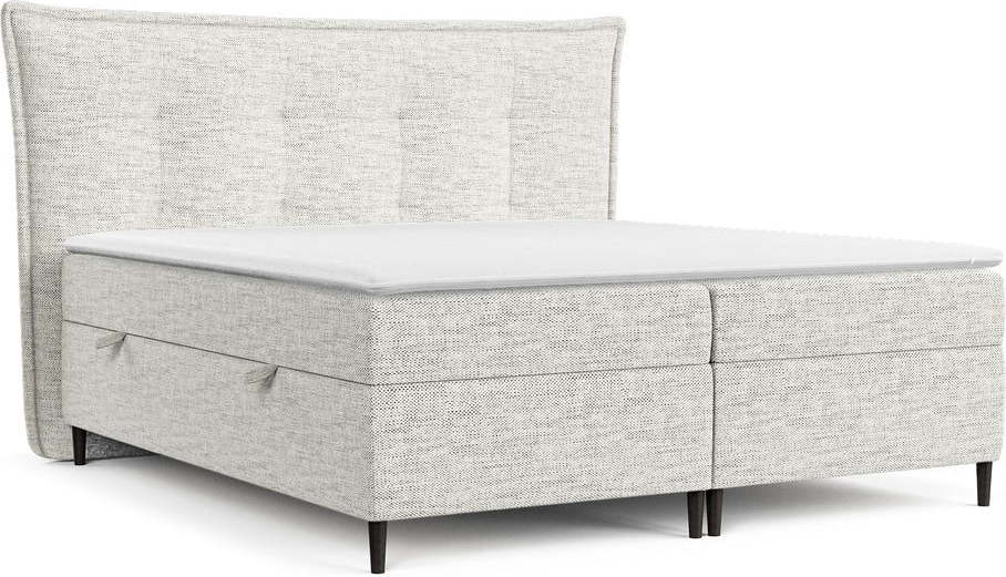 Světle šedá boxspring postel s úložným prostorem 200x200 cm Sinai – Maison de Rêve Maison de Reve