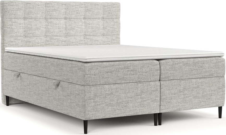 Světle šedá boxspring postel s úložným prostorem 200x200 cm Urbaneo – Maison de Rêve Maison de Reve