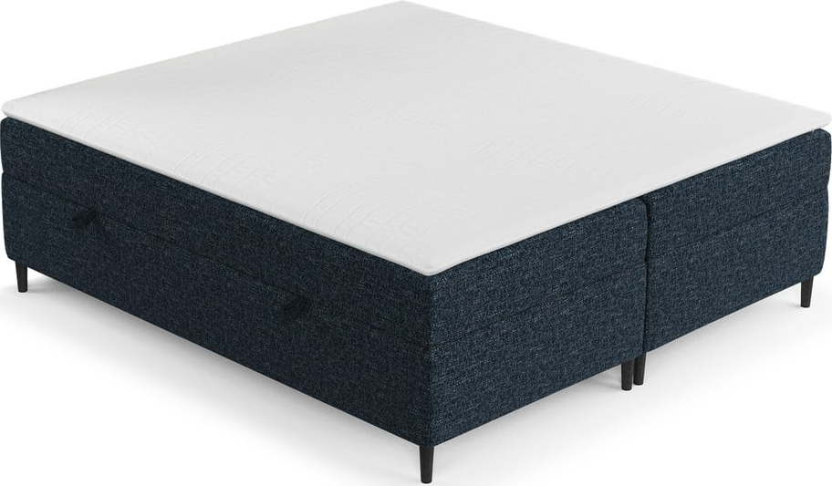 Tmavě modrá boxspring postel s úložným prostorem 140x200 cm Araya – Maison de Rêve Maison de Reve