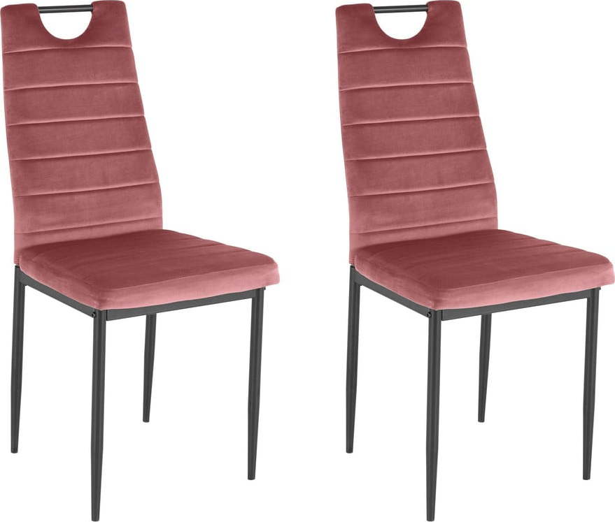 Tmavě růžové sametové jídelní židle v sadě 2 ks Mandy – Støraa Støraa
