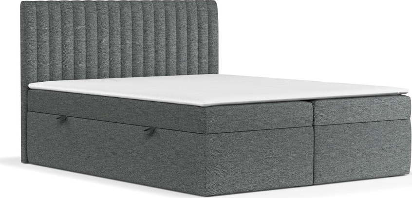 Tmavě šedá boxspring postel s úložným prostorem 160x200 cm Spencer – Maison de Rêve Maison de Reve