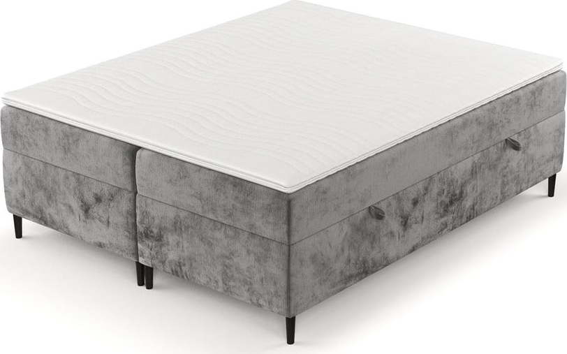 Tmavě šedá boxspring postel s úložným prostorem 180x200 cm Araya – Maison de Rêve Maison de Reve