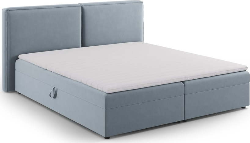 Světle modrá boxspring postel s úložným prostorem 160x200 cm Arendal – Cosmopolitan Design Cosmopolitan design